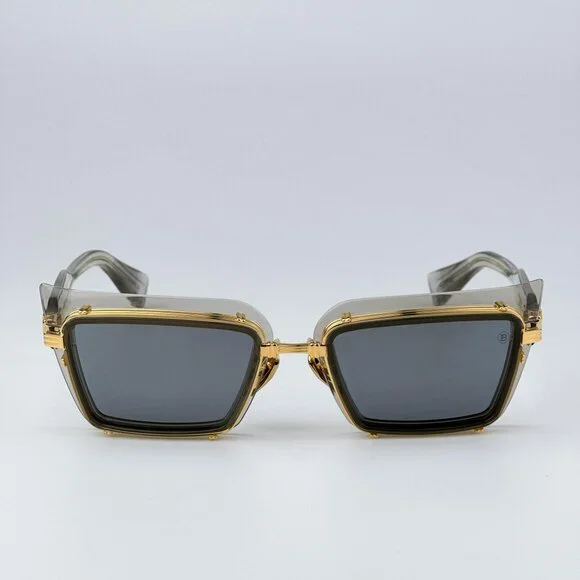 Balmain Women Sunglasses Grey Crystal Gold Rectangle ADMIRABLE BPS-130B-52 NEW Balmain Women Sunglasses Grey Crystal Gold Rectangle  main image 2